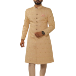 Lucknowi Embroidered Peach Color Achkan with Churidar | Elegant Ethnic Wear | Jaipurio